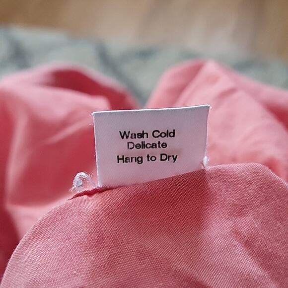 Raleigh Workshop Women's Coral Salmon Pink Button Down Shirt Top size Large - Picture 6 of 6